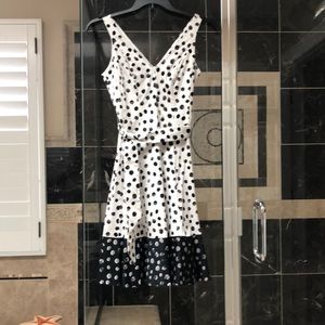 Nine West Black and White Polka Dot Dress